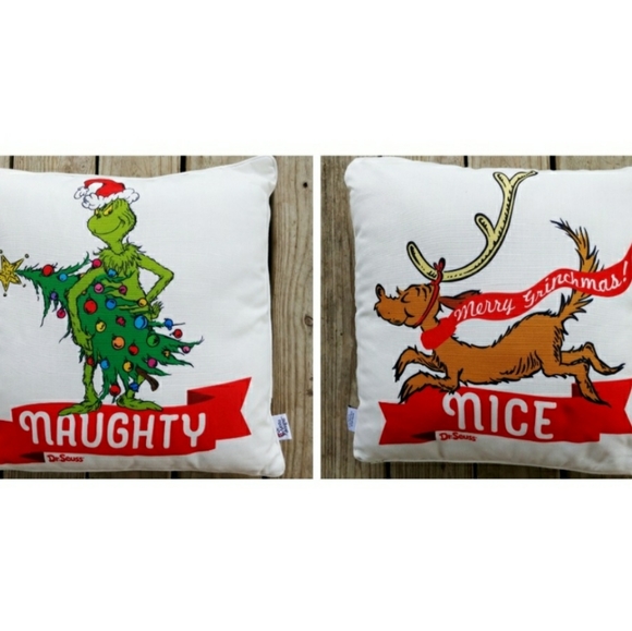 grinch naughty nice pillow cases